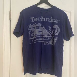 Chaser LA Navy Technics Cotton T-Shirt Size Large